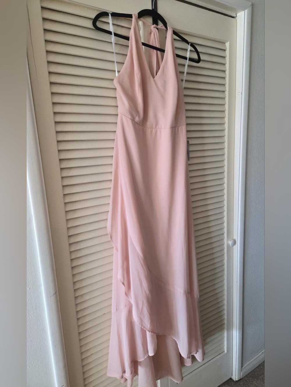 Lulus Blush Pink Halter High-Low Maxi Dress NWT Size M